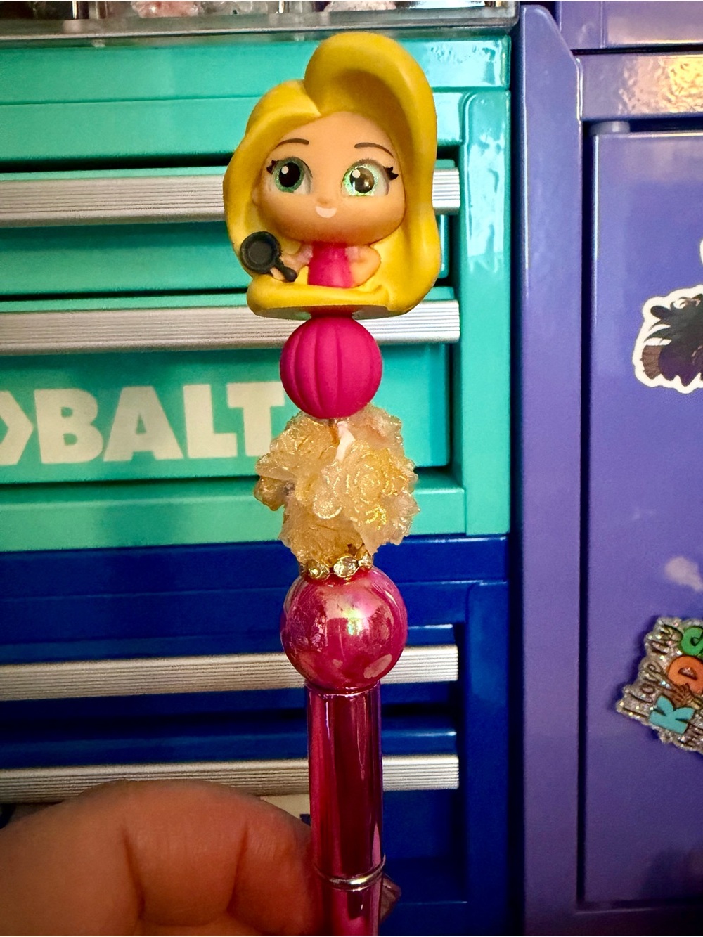 Disney Blonde Princess Topper Pen in Pink and Gold